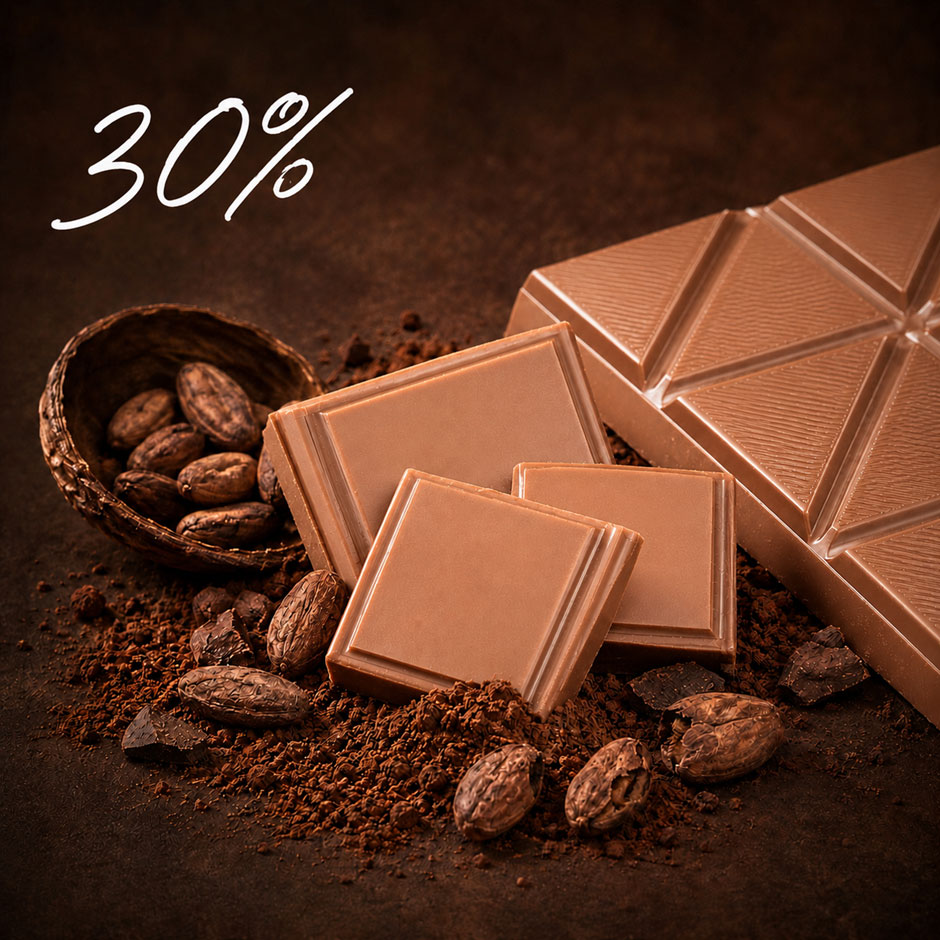 30% Schokolade (Kakaoanteil)