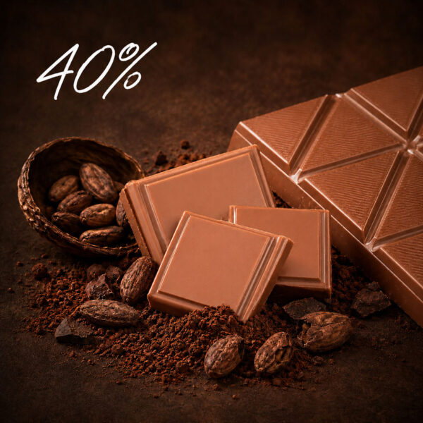 40% Schokolade (Kakaoanteil)