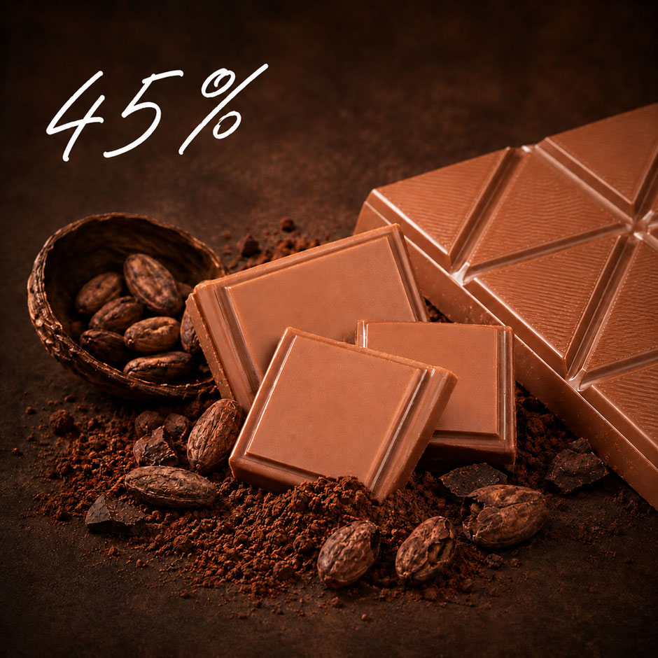45% Schokolade (Kakaoanteil)
