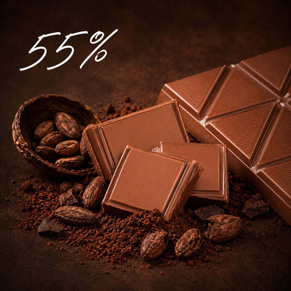 55% Schokolade (Kakaoanteil)