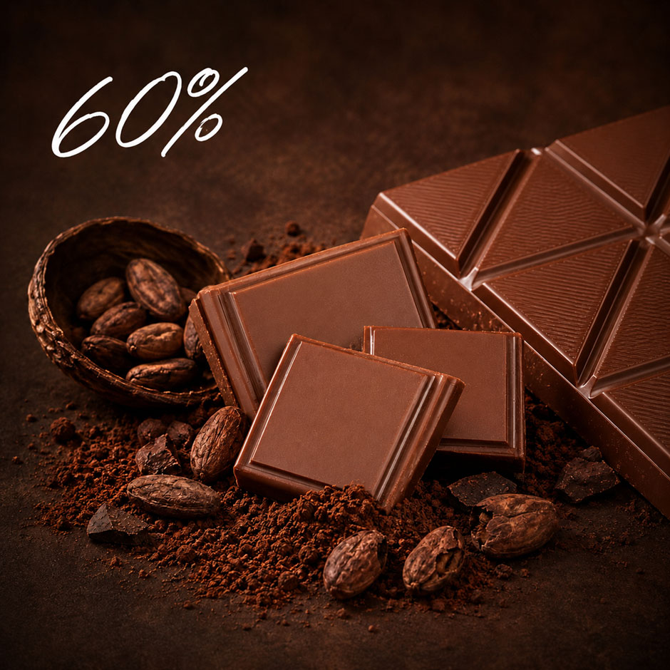 60% Schokolade (Kakaoanteil)