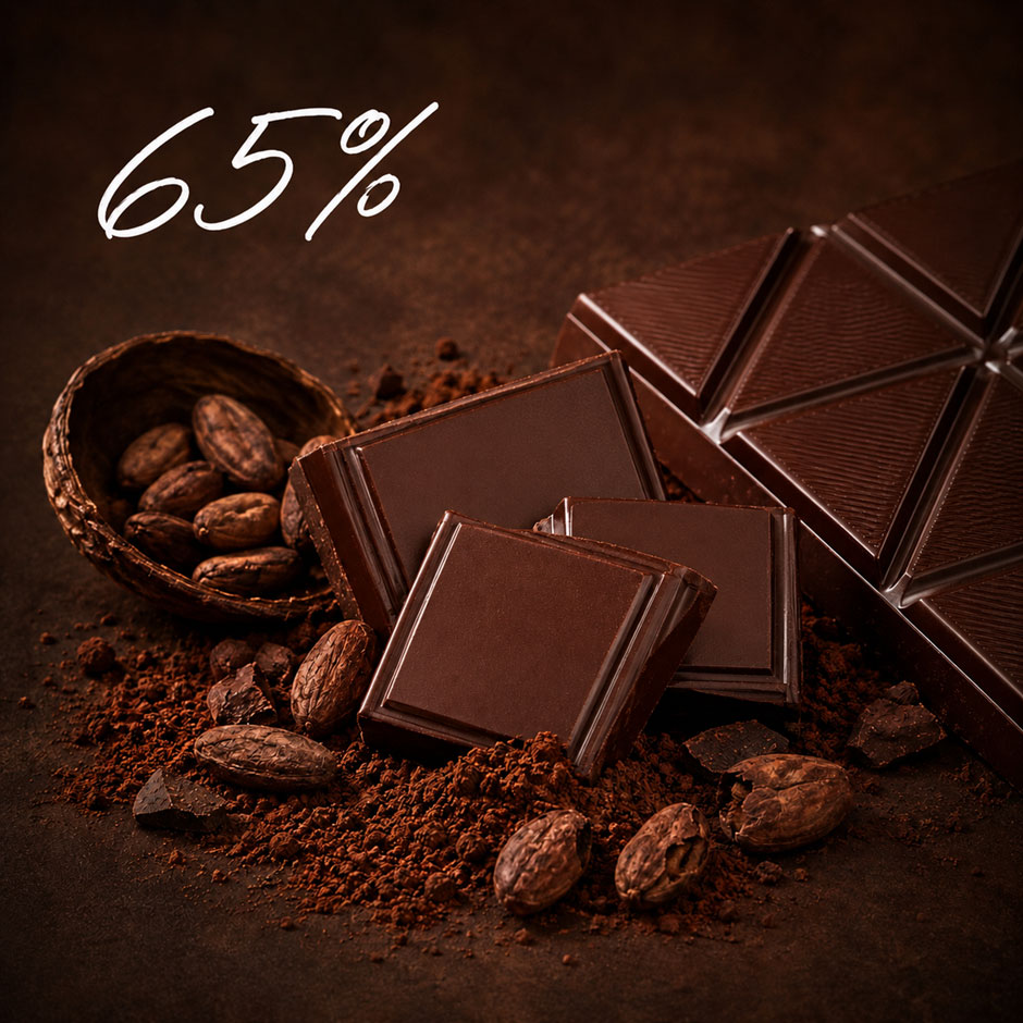 65% Schokolade (Kakaoanteil)