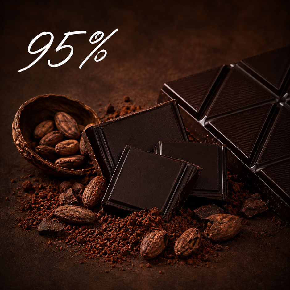 95% Schokolade (Kakaoanteil)